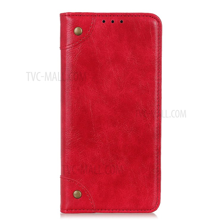 Crazy Horse Auto-absorbed Split Leather Wallet Cover for iPhone 12 5.4 inch - Red-2