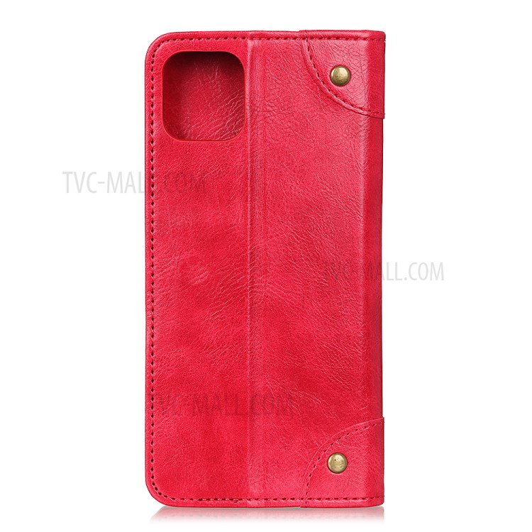 Crazy Horse Auto-absorbed Split Leather Wallet Cover for iPhone 12 5.4 inch - Red-6
