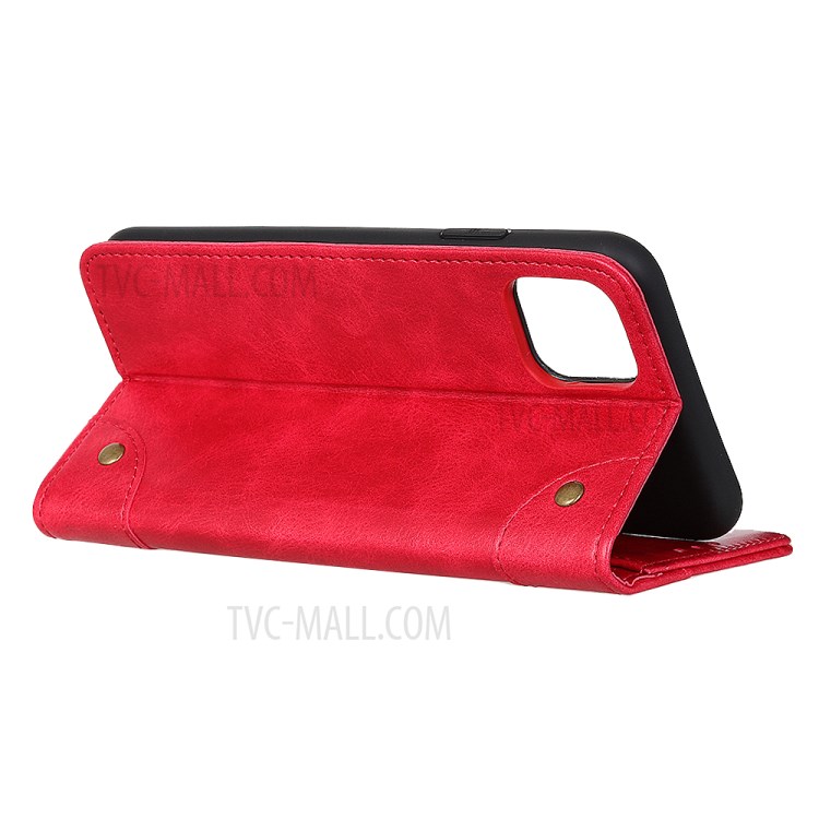 Crazy Horse Auto-absorbed Split Leather Wallet Cover for iPhone 12 5.4 inch - Red-7