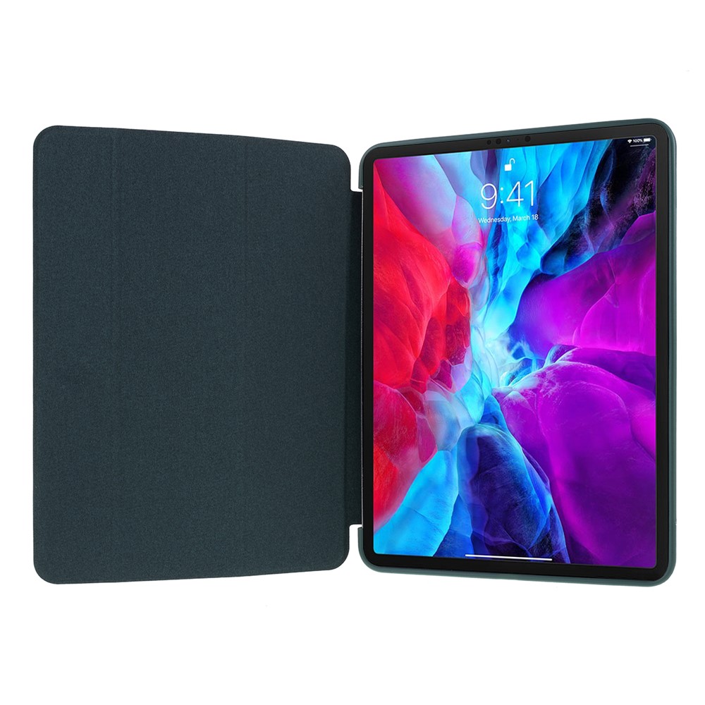 Tri-fold PU Leather + TPU Tablet Phone Shell for iPad Pro 11-inch (2020)/(2018) - Dark Green-7