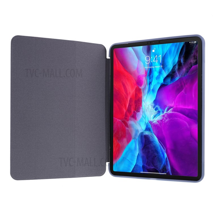 Tri-fold PU Leather + TPU Tablet Phone Shell for iPad Pro 11-inch (2020)/(2018) - Purple-10