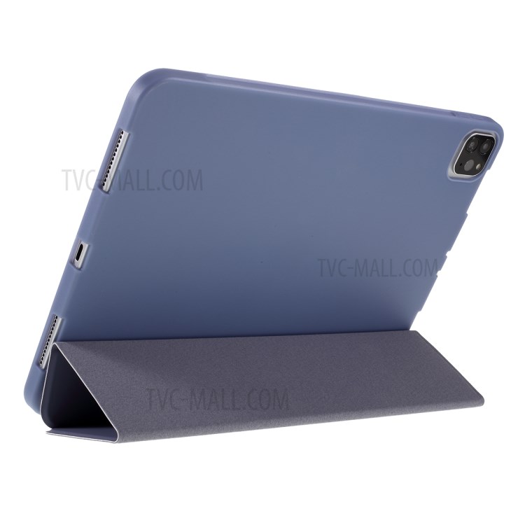 Tri-fold PU Leather + TPU Tablet Phone Shell for iPad Pro 11-inch (2020)/(2018) - Purple-9