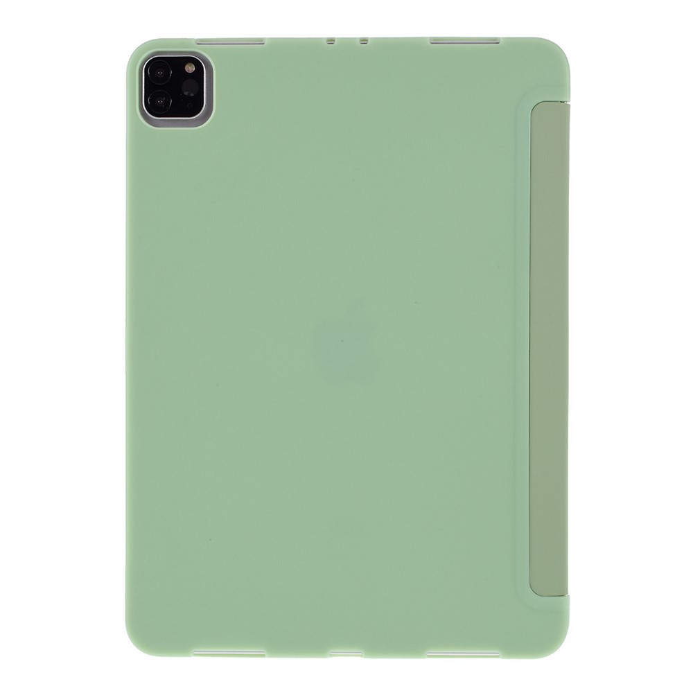 Tri-fold PU Leather + TPU Tablet Phone Shell for iPad Pro 11-inch (2020)/(2018) - Light Green-3