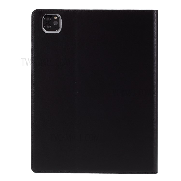 DOORMOON Genuine Leather Stand Tablet Cover with Pen Slot for iPad Pro 12.9-inch (2020)/(2018) - Black-3