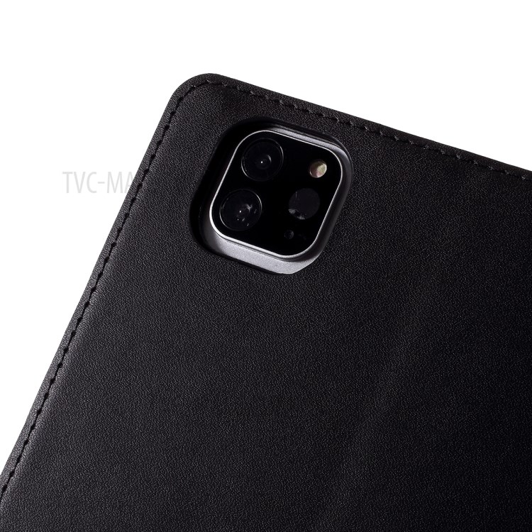 DOORMOON Genuine Leather Stand Tablet Cover with Pen Slot for iPad Pro 12.9-inch (2020)/(2018) - Black-4