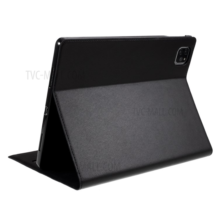 DOORMOON Genuine Leather Stand Tablet Cover with Pen Slot for iPad Pro 12.9-inch (2020)/(2018) - Black-7