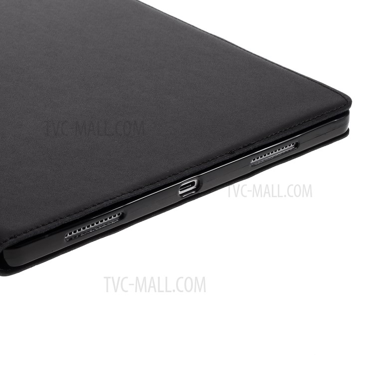 DOORMOON Genuine Leather Stand Tablet Cover with Pen Slot for iPad Pro 12.9-inch (2020)/(2018) - Black-8