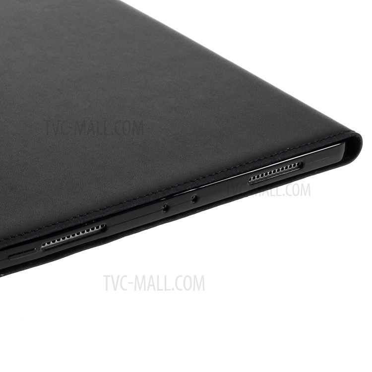 DOORMOON Genuine Leather Stand Tablet Cover with Pen Slot for iPad Pro 12.9-inch (2020)/(2018) - Black-9