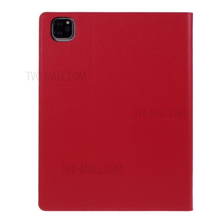 DOORMOON Genuine Leather Stand Tablet Case with Pen Slot for iPad Pro 11-inch (2020)/(2018) - Red-3