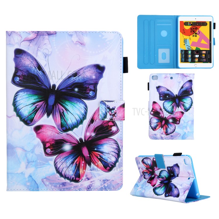 Pattern Printing Leather Card Holder Tablet Case for iPad Mini (2019) 7.9 inch/Mini 4/Mini 3/Mini 2/Mini - Butterfly-1