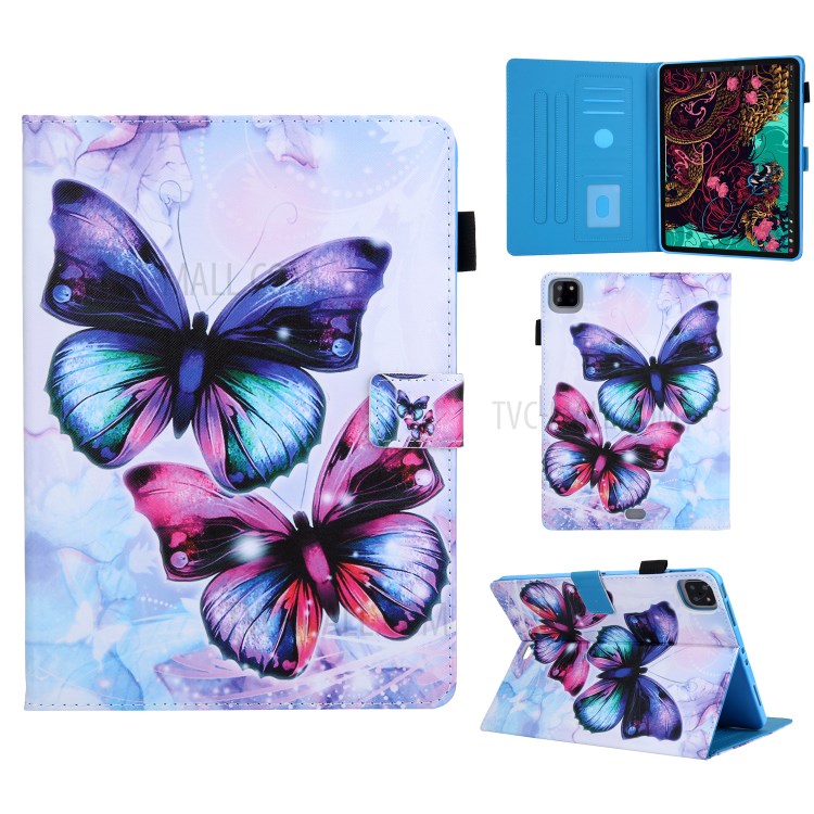 Pattern Printing Leather Card Holder Tablet Shell for iPad Pro 11-inch (2020)/(2018) - Butterfly-1
