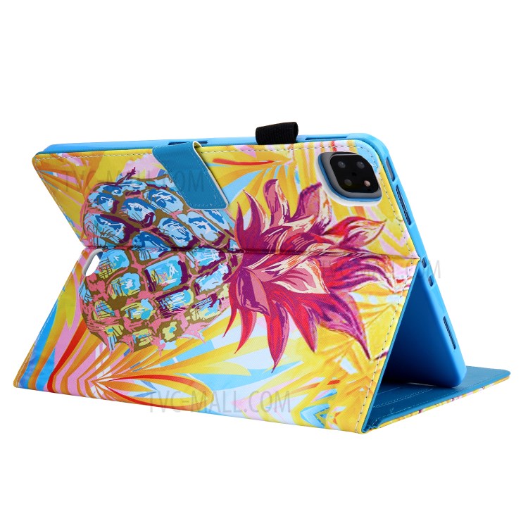 Pattern Printing Leather Card Holder Tablet Shell for iPad Pro 11-inch (2020)/(2018) - Pineapple-4