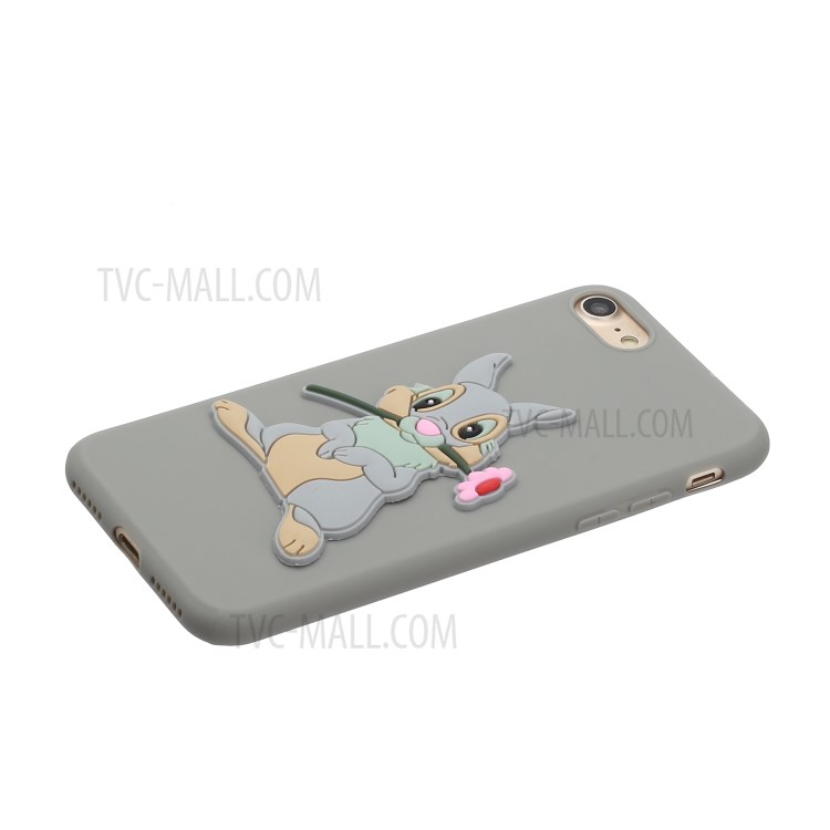 Animal Doll Coated TPU Phone Case for iPhone 7/8/SE (2020) - Grey Rabbit-2