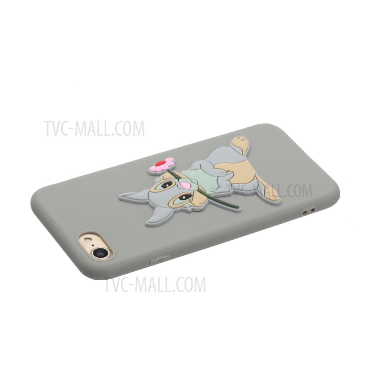 Animal Doll Coated TPU Phone Case for iPhone 7/8/SE (2020) - Grey Rabbit-3