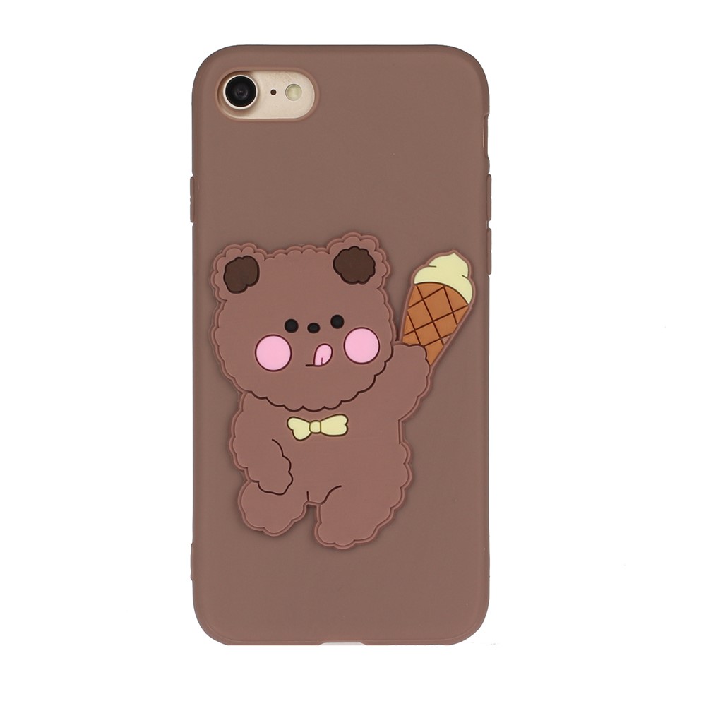 Animal Doll Coated TPU Phone Case for iPhone 7/8/SE (2020) - Bear-1