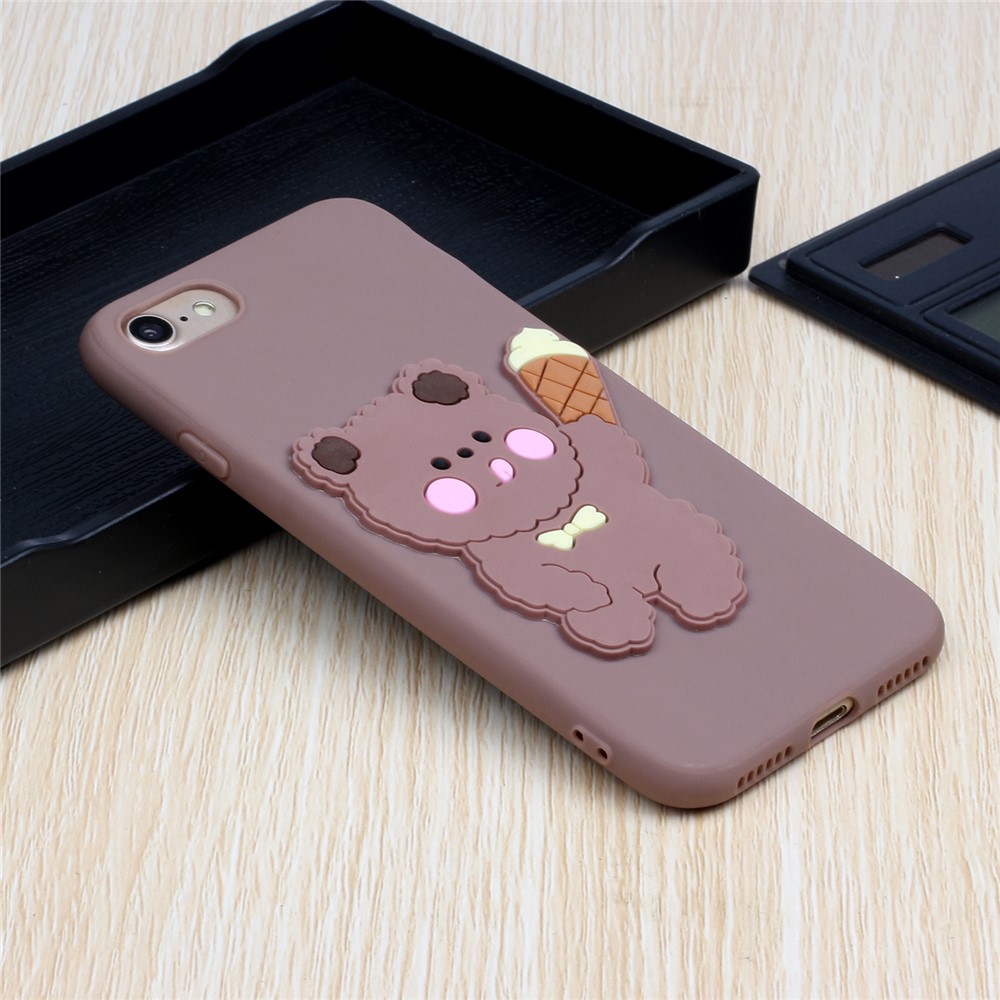 Animal Doll Coated TPU Phone Case for iPhone 7/8/SE (2020) - Bear-5