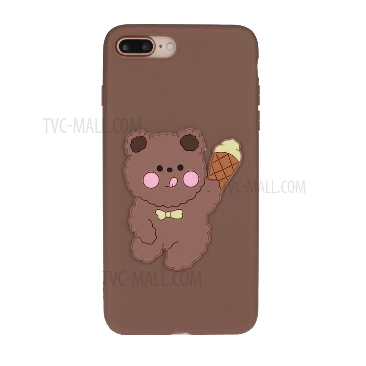 Animal Logo Decor TPU Phone Case Cover for Apple iPhone 7 Plus/8 Plus 5.5 inch - Bear-1