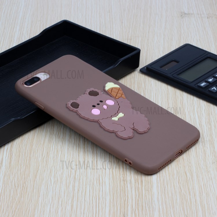 Animal Logo Decor TPU Phone Case Cover for Apple iPhone 7 Plus/8 Plus 5.5 inch - Bear-5