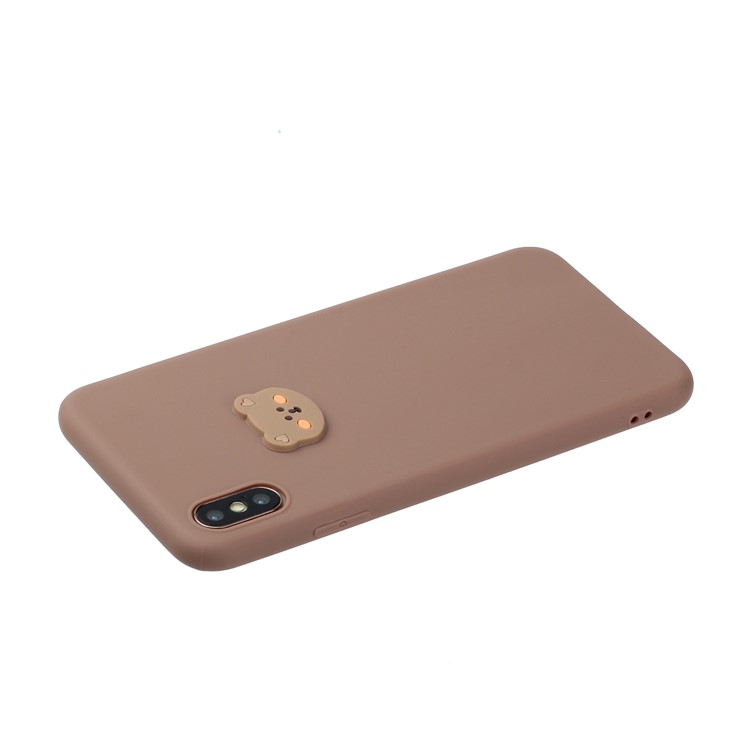 Capa de Telefone TPU Revestida Com Boneca de Animais Para Apple Iphone XS/X 5,8 Polegadas - Urso Cabeça