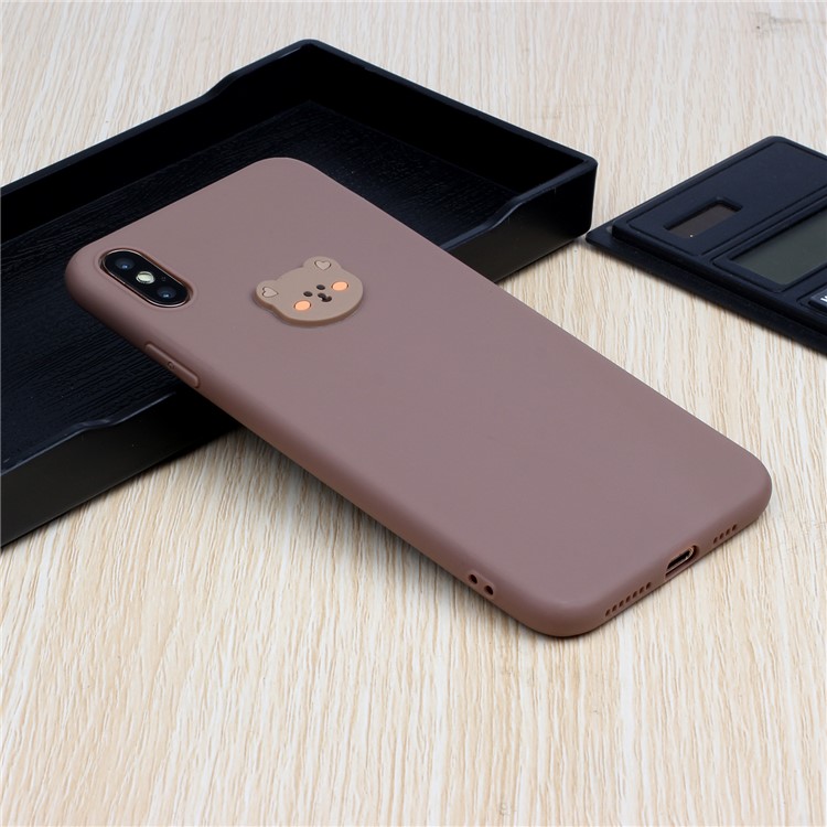 Animal Doll Coated TPU Phone Case for Apple iPhone XS/X 5.8 inch - Bear Head-5