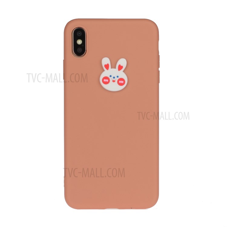 Animal Doll Coated TPU Phone Case for Apple iPhone XS/X 5.8 inch - Rabbit Head-1