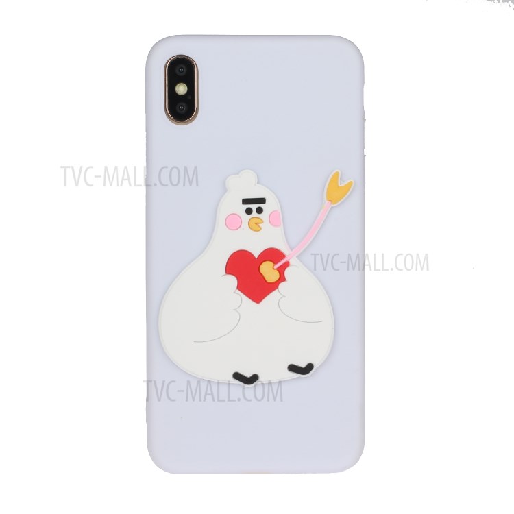 Animal Doll Coated TPU Phone Case for Apple iPhone XS/X 5.8 inch - Chick-1