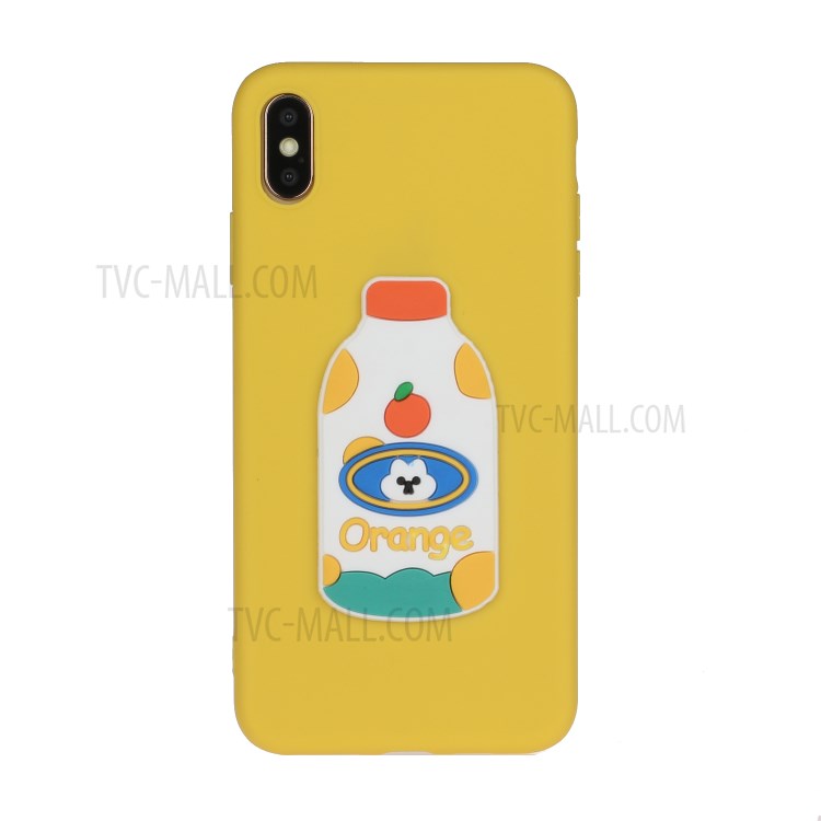 Animal Doll Coated TPU Phone Case for Apple iPhone XS/X 5.8 inch - Bottle-1
