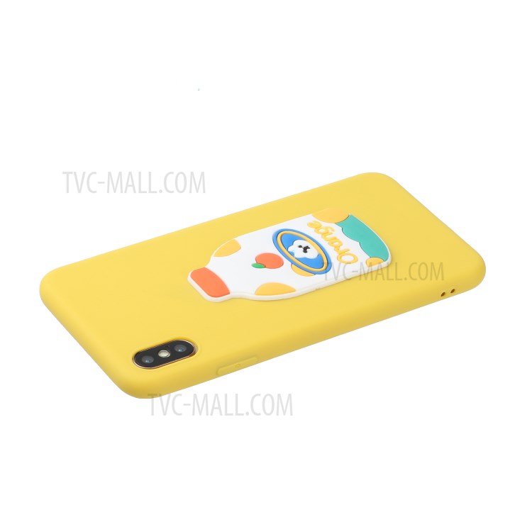Animal Doll Coated TPU Phone Case for Apple iPhone XS/X 5.8 inch - Bottle-3