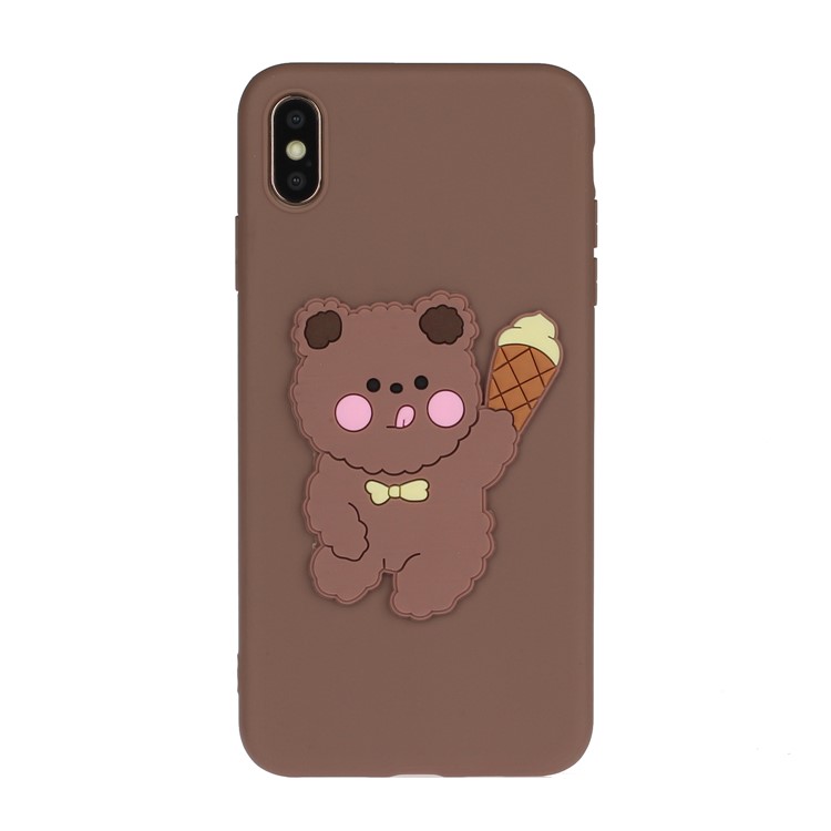 Animal Doll Coated TPU Phone Case for Apple iPhone XS/X 5.8 inch - Bear-1