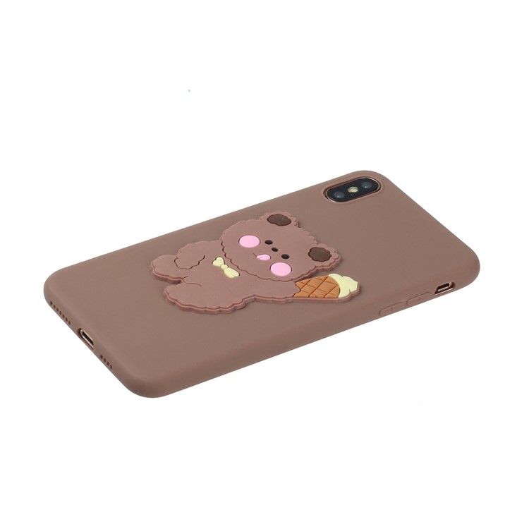 Animal Doll Coated TPU Phone Case for Apple iPhone XS/X 5.8 inch - Bear-2
