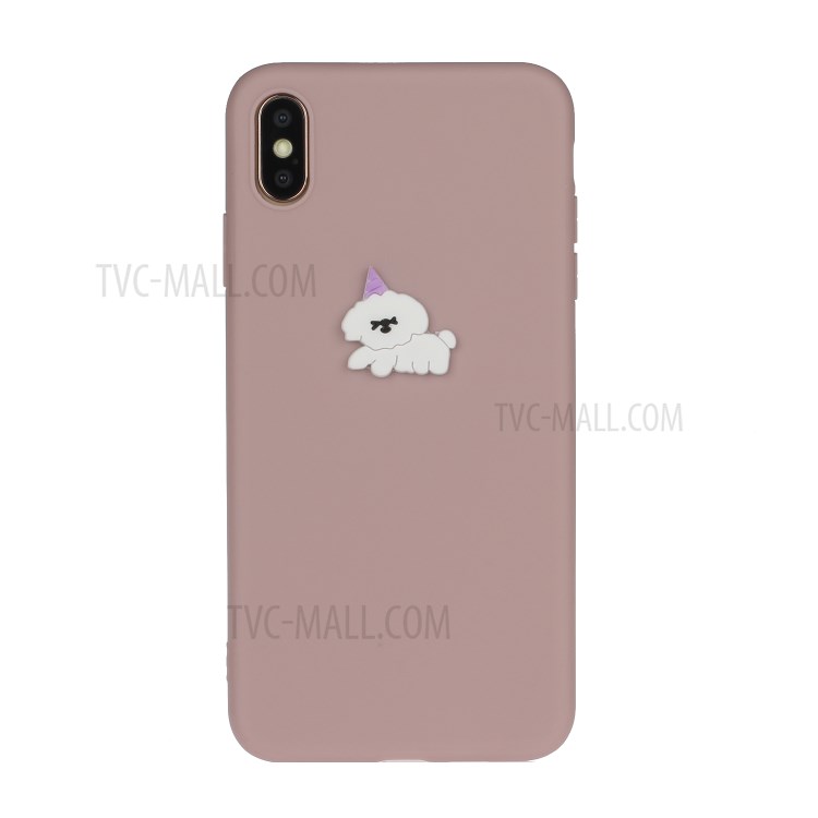 Animal Logo Decor TPU Stylish Cover for iPhone XS Max 6.5 inch - Dog-1
