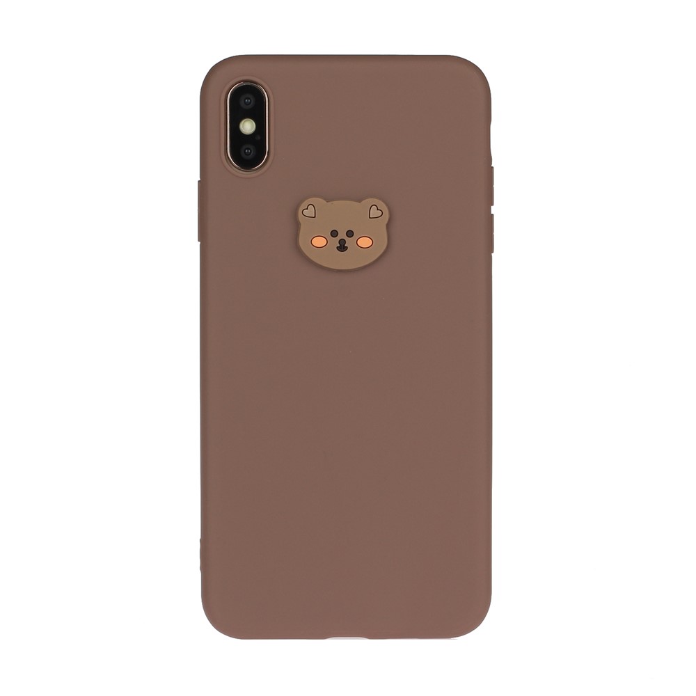 Animal Logo Decor TPU Stylish Cover for iPhone XS Max 6.5 inch - Bear Head-1