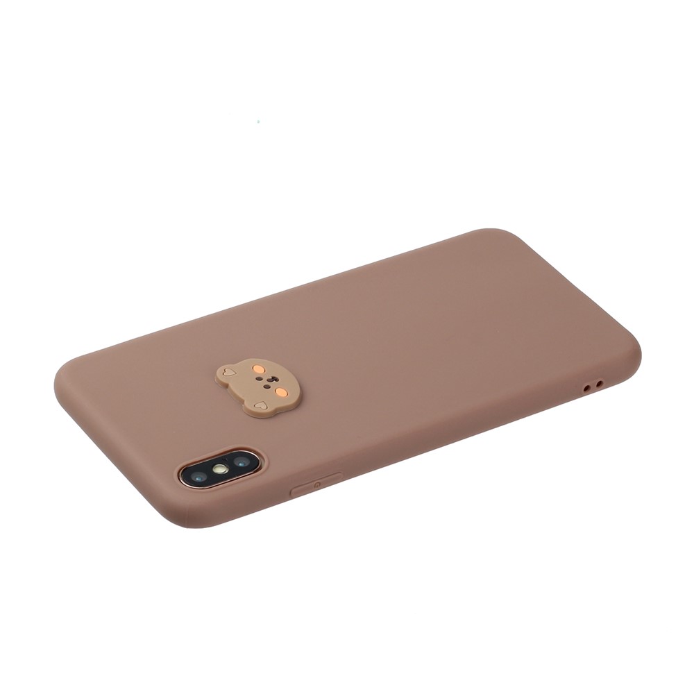 Animal Logo Decor TPU Stylish Cover for iPhone XS Max 6.5 inch - Bear Head-3