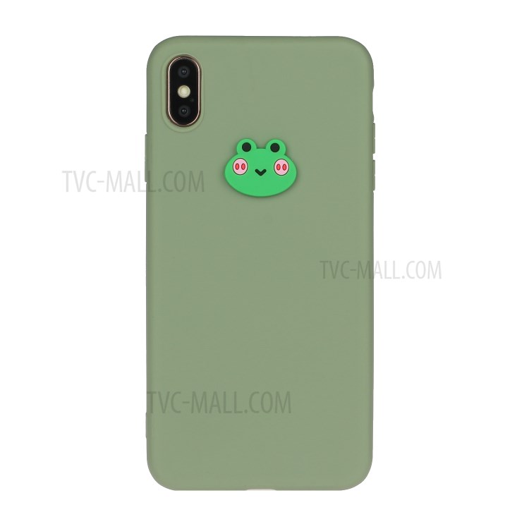 Animal Logo Decor TPU Stylish Cover for iPhone XS Max 6.5 inch - Frog-1