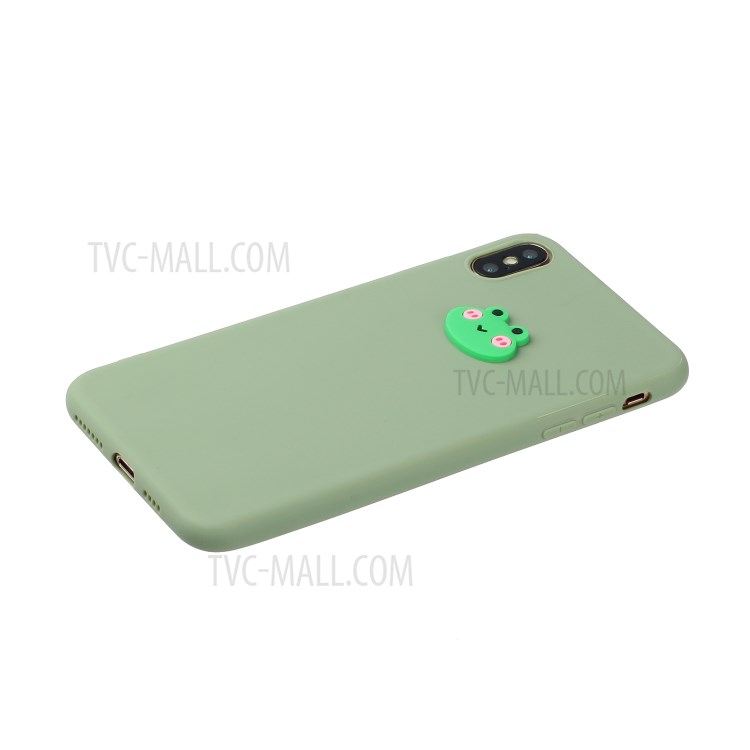 Animal Logo Decor TPU Stylish Cover for iPhone XS Max 6.5 inch - Frog-2