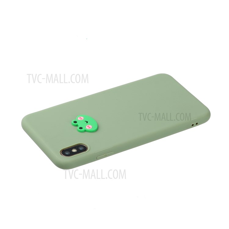 Animal Logo Decor TPU Stylish Cover for iPhone XS Max 6.5 inch - Frog-3