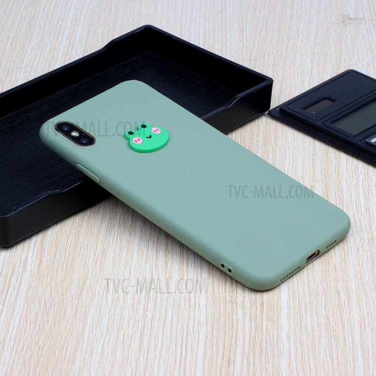Animal Logo Decor TPU Stylish Cover for iPhone XS Max 6.5 inch - Frog-5