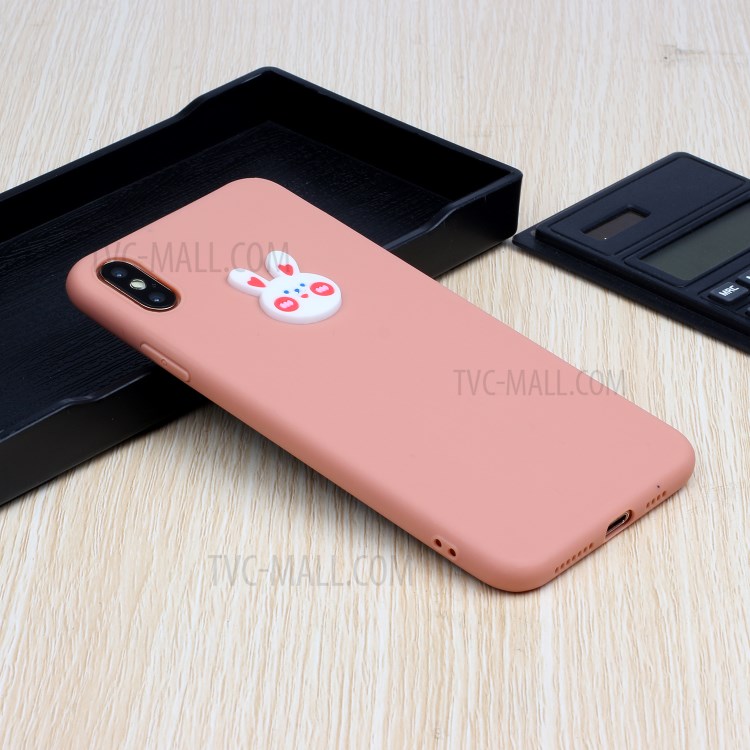 Animal Logo Decor TPU Stylish Cover for iPhone XS Max 6.5 inch - Rabbit Head-5