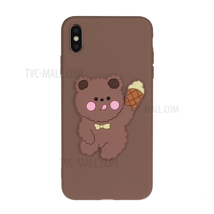 Animal Logo Decor TPU Stylish Cover for iPhone XS Max 6.5 inch - Bear-1
