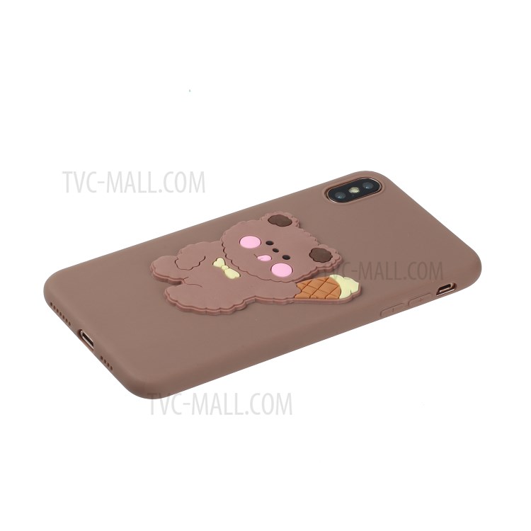 Animal Logo Decor TPU Stylish Cover for iPhone XS Max 6.5 inch - Bear-2