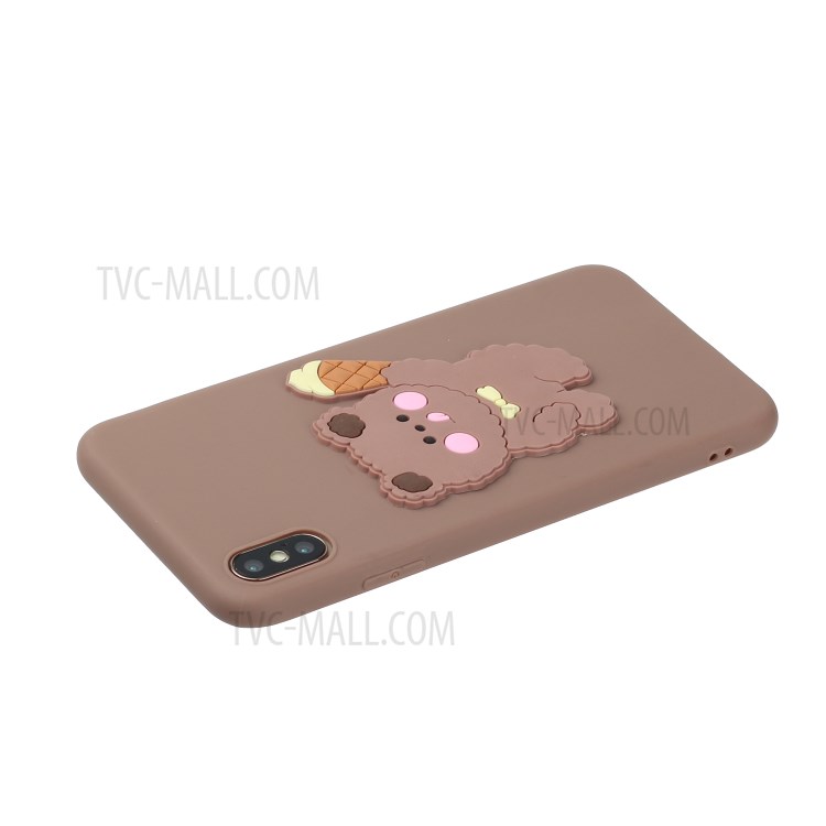 Animal Logo Decor TPU Stylish Cover for iPhone XS Max 6.5 inch - Bear-3