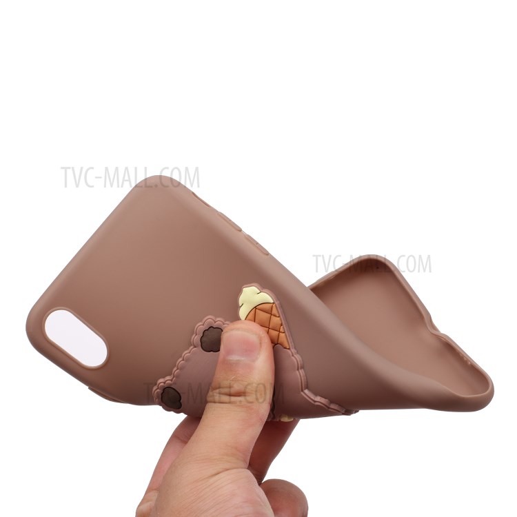 Animal Logo Decor TPU Stylish Cover for iPhone XS Max 6.5 inch - Bear-4