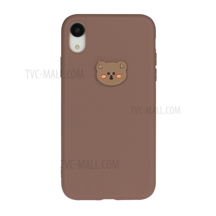 Animal Logo Decor TPU Phone Case Cover for Apple iPhone XR 6.1 inch - Bear Head-1