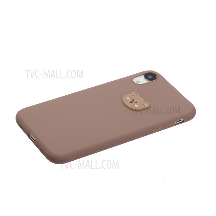 Animal Logo Decor TPU Phone Case Cover for Apple iPhone XR 6.1 inch - Bear Head-2