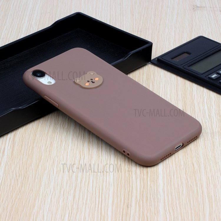 Animal Logo Decor TPU Phone Case Cover for Apple iPhone XR 6.1 inch - Bear Head-5