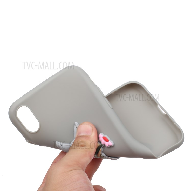 Animal Logo Decor TPU Phone Case Cover for Apple iPhone XR 6.1 inch - Grey Rabbit-4