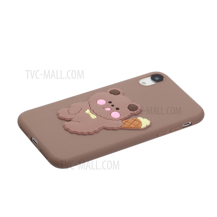 Coperchio Della Custodia Del Telefono TPU Per Decori Del Logo Animale Per Apple Iphone XR 6,1 Pollici - Orso-2