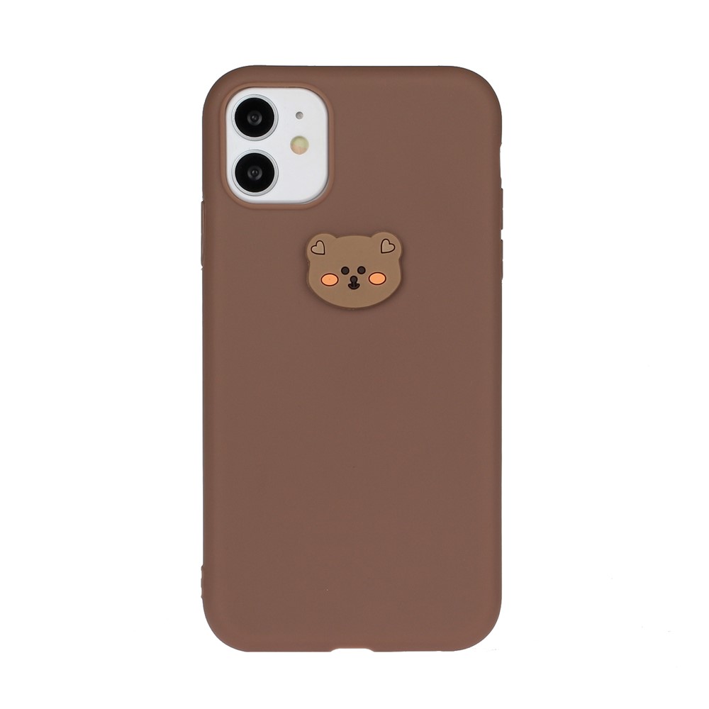 Animal Logo Decor TPU Phone Case Shell for Apple iPhone 11 6.1 inch - Bear Head-1