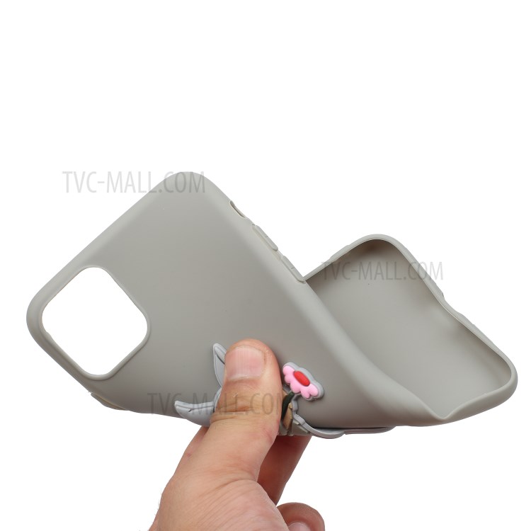 Animal Logo Decor TPU Phone Case Shell for Apple iPhone 11 6.1 inch - Grey Rabbit-4