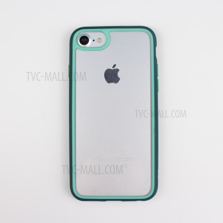 Acrylic+ Bi-color TPU Edge Phone Case for iPhone 8 / 7 / SE (2nd Generation) - Blue/Green-1